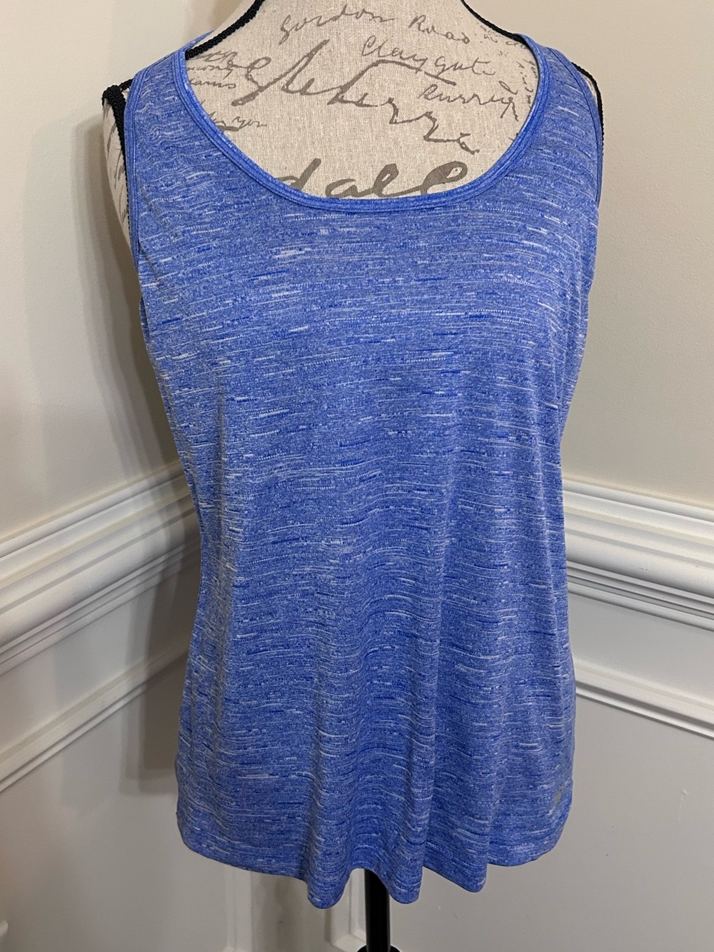 New Balance Blue Heather Open Back Scoop Neck Tank